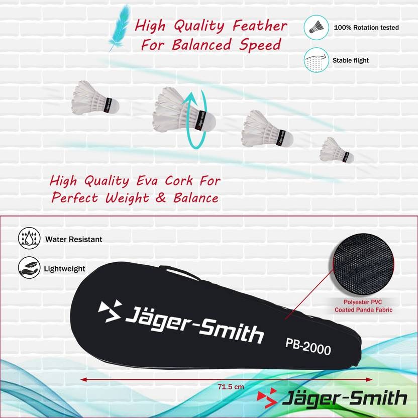 Jager-Smith PB-2000 Combo & Featherlite 2 Shuttle Badminton Kit - Image 5